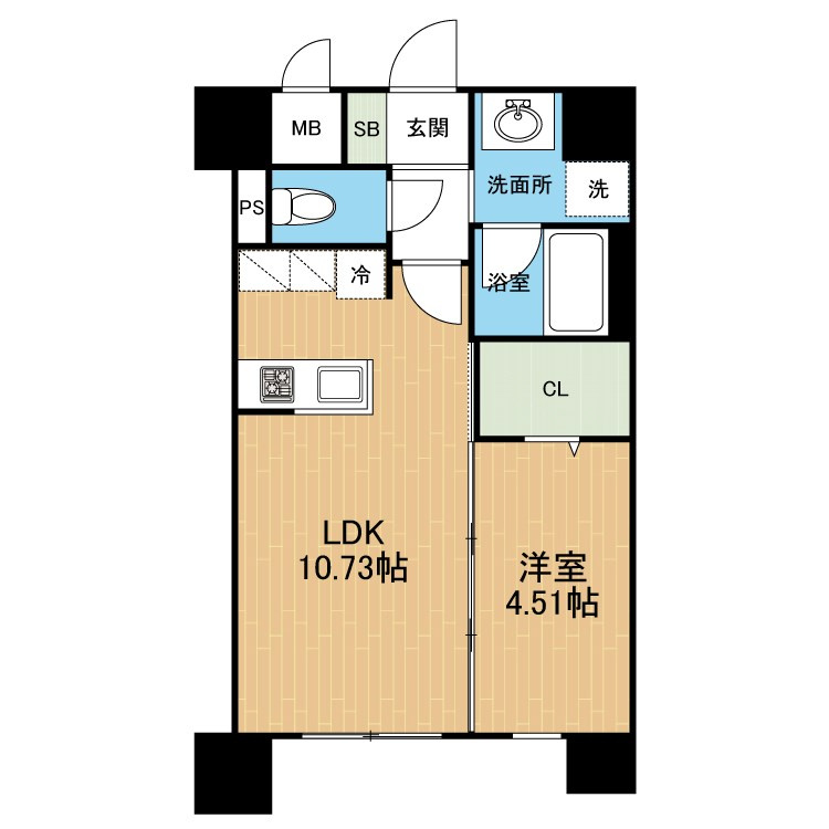 熊本市西区蓮台寺２丁目の賃貸マンションの間取り