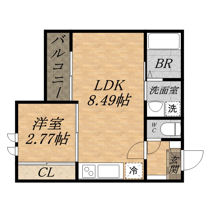 宝塚市大成町のアパートの間取り