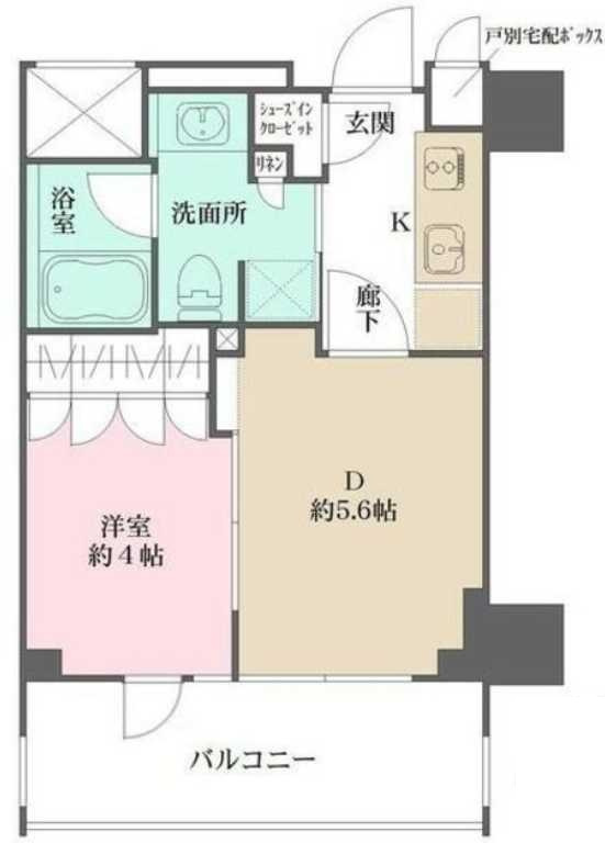 ザ・パークワンズ三軒茶屋　築浅　分譲賃貸　楽器相談の間取り