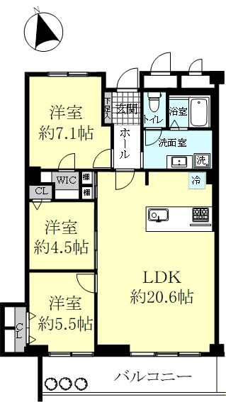舞子五色塚ハイツの間取り