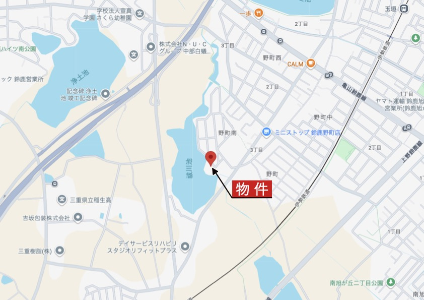 鈴鹿市野町南1丁目の地図|広域Map