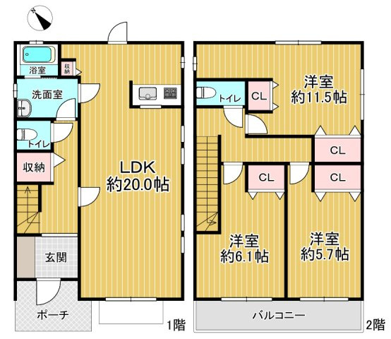 あま市森六丁目戸建の間取り