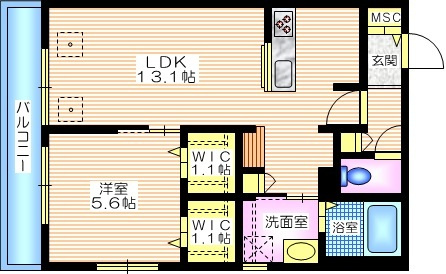 Ehepaar（エーエパール）の間取り|ウォークインクロゼット２ヶ所あり夫婦別々で使えます