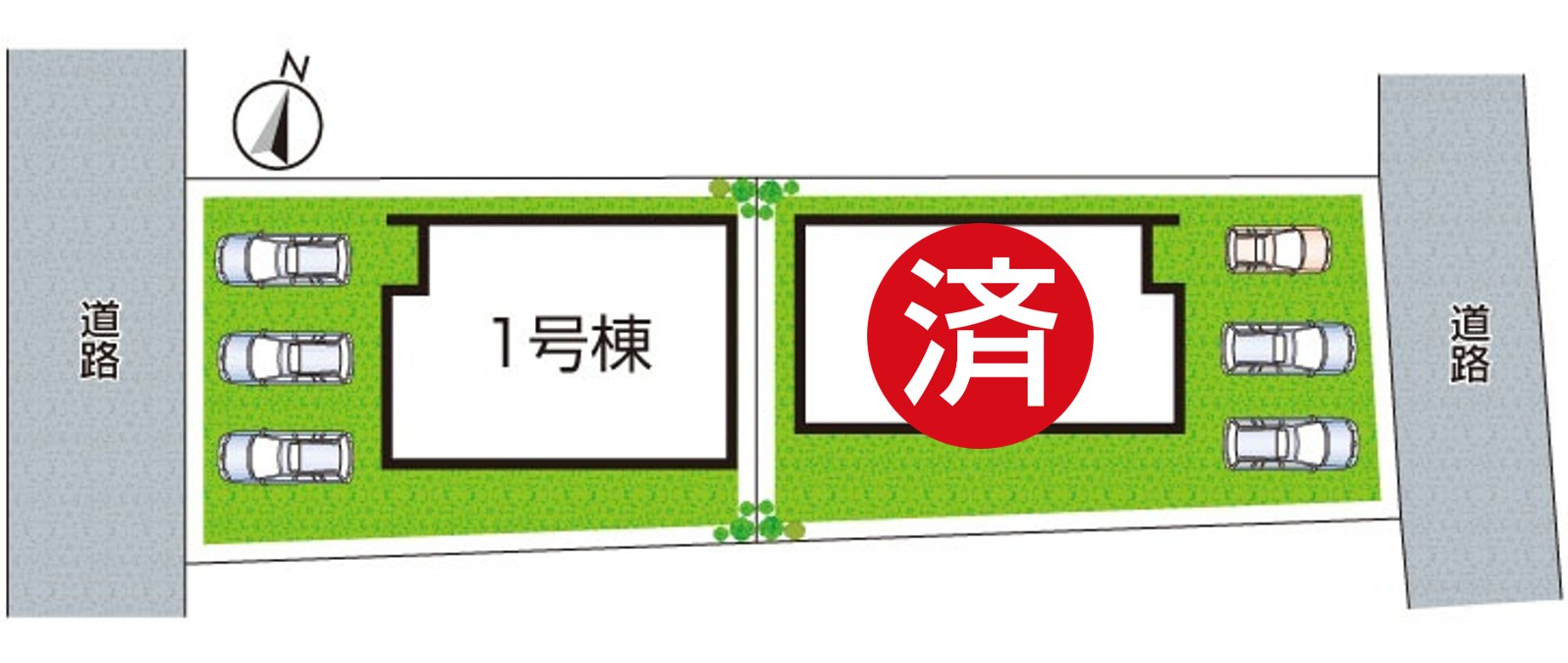 ★3(土)4(日)現地見学可能！★長浜市三ツ矢元町　第3期　新築一戸建ての区画図|全２区画