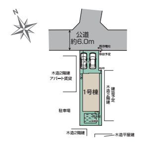 さいたま市見沼区東大宮２丁目　新築一戸建て　ブルーミングガーデン　01の区画図|1号棟