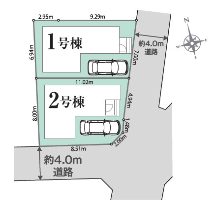 練馬区大泉学園町5丁目　ZEH水準×快適邸宅　全2棟の区画図|東南角地を含む全2棟♪低層エリアの閑静な住宅街に誕生です♪
