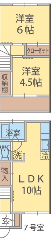中台グリーンテラスB棟の間取り