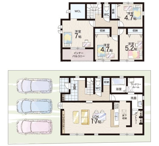 長浜市三ツ矢元町　第3期　新築一戸建ての間取り|1号地