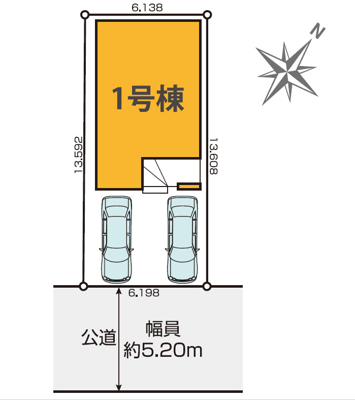 静岡市駿河区新川2期　全1棟　1号棟の区画図