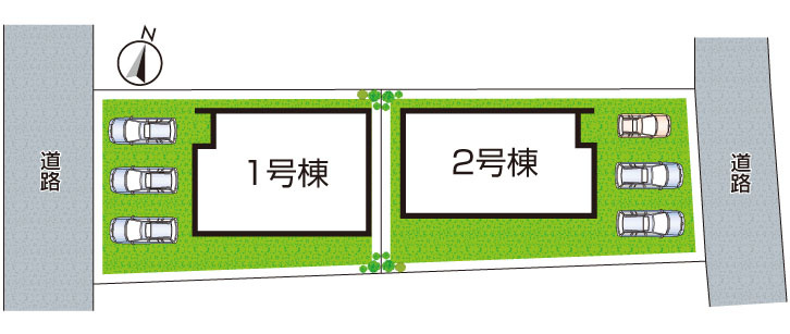 長浜市三ツ矢元町　第3期　新築一戸建ての区画図|全２区画