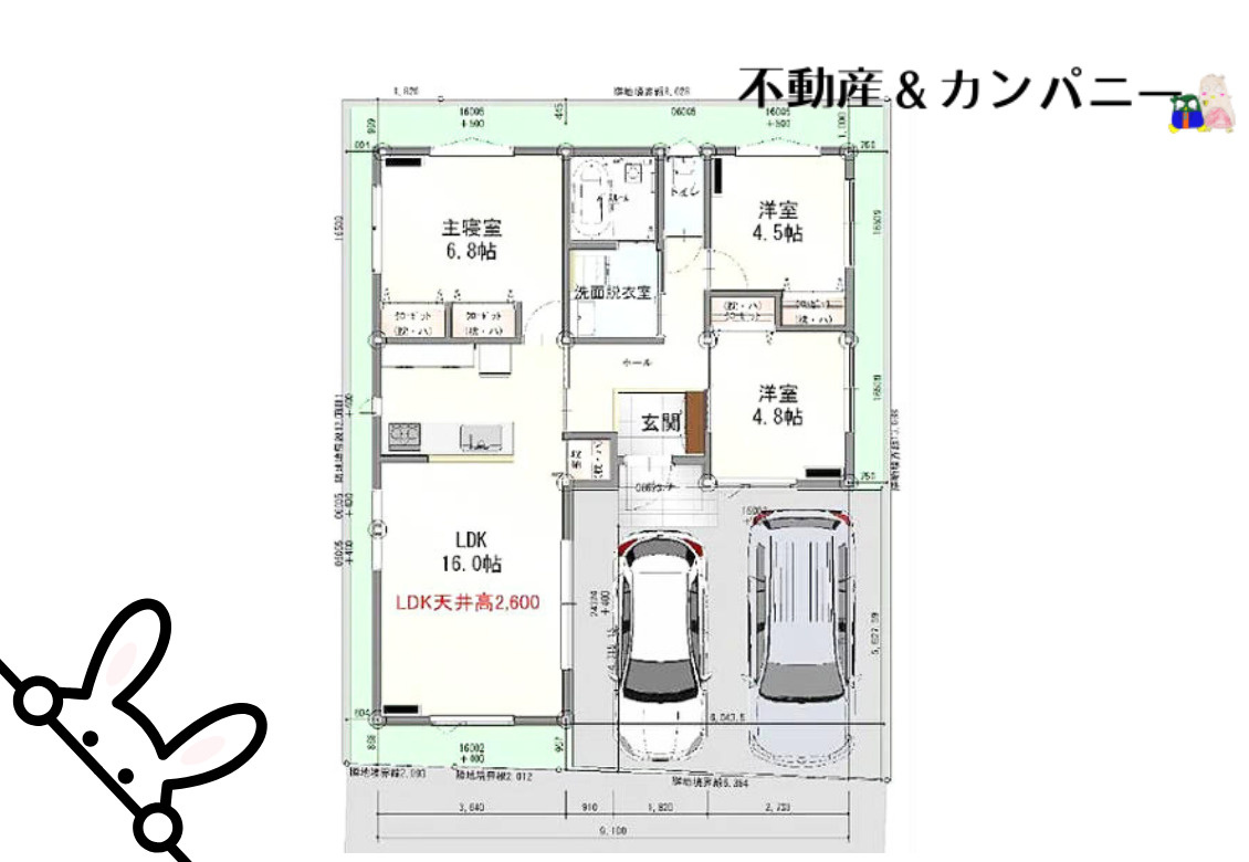 空港通7丁目の新築戸建の間取り