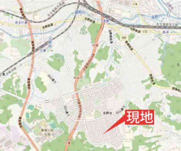 『八王子市新築戸建て』八王子市北野台3-13-5【仲介手数料無料】　３３期の地図|～仲介手数料無料☆八王子ひなた不動産～八王子市北野台　新築戸建て