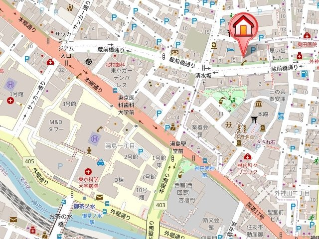 レジディア御茶ノ水【高級賃貸・ブランドマンション】の地図