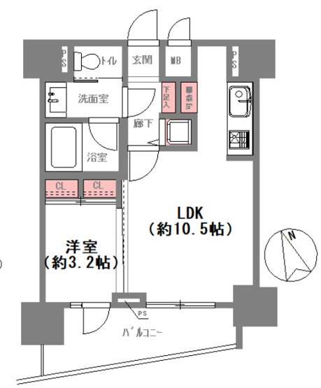 【間取り】 | ダイナシティ上本町 | ペット飼育OK♪【1LDK＋南向きバルコニー☆】室内リフォーム後のお引渡し☆（2026年8月中旬完了予定）システムキッチン新調、食洗機完備です☆
