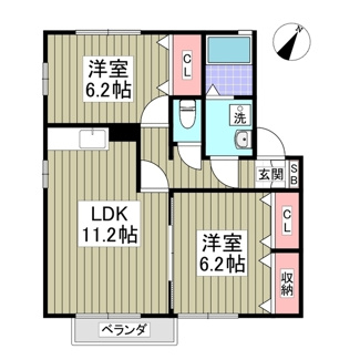【間取り】 | ヴェルジェ・メゾンE
