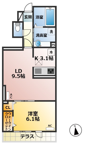 アナシエ下連雀の間取り