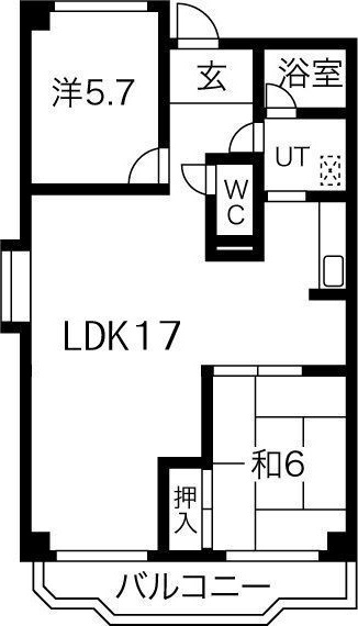 葛上マンションの間取り