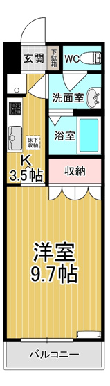 【間取り】 | ルミエールＭ | 一人暮らし専用のお部屋です♪