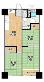 【間取り】 | 万代コーポ | 【暮らしやすい３ＬＤＫ】子供部屋や趣味のお部屋も作れますね！資料請求だけでもお気軽にお問い合わせ下さい！