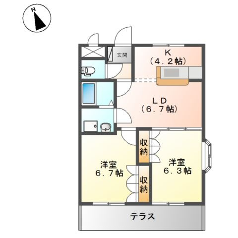 グランチェスタＡの間取り