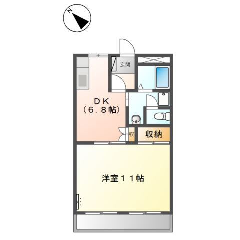ハイツ岡西Ⅱの間取り