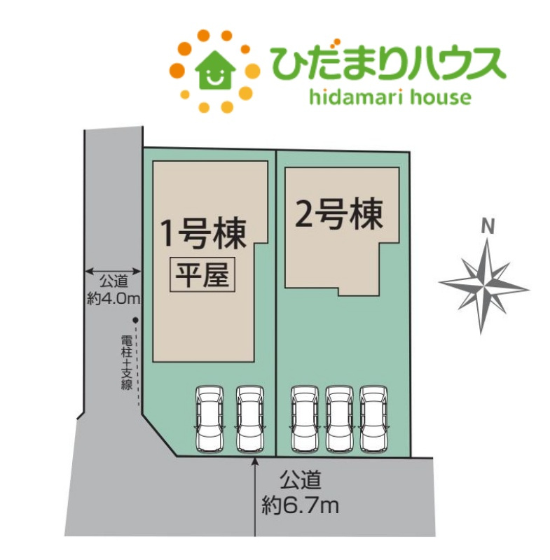 行田市旭町　新築一戸建て　ブルーミングガーデン　02の区画図