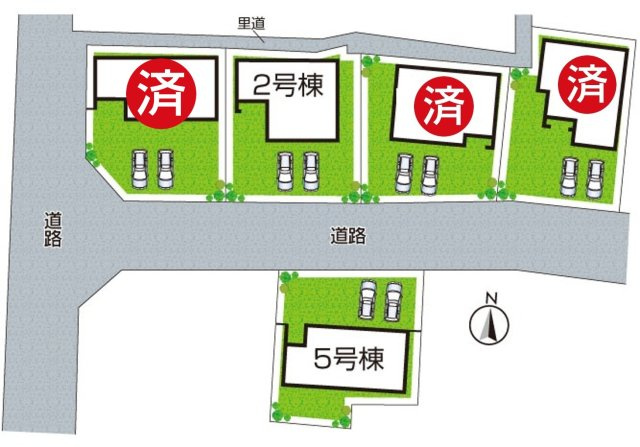★長浜市新庄寺町　第6期　新築一戸建ての区画図|全5区画
