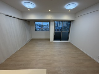 同じ間取り、同じリフォーム内容の1101号室のお写真となります。４０１は建具が白となります。