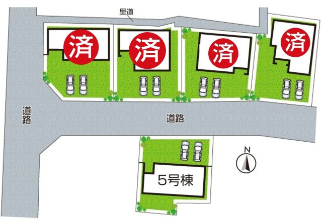 ★17(土)18(日)現地見学可能！★長浜市新庄寺町　第6期　新築一戸建ての区画図|全5区画