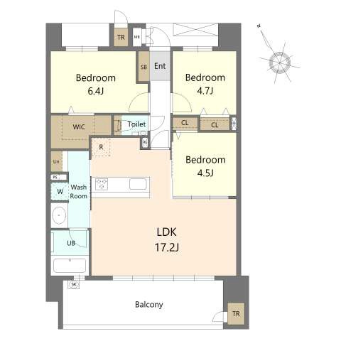 S-RESIDENCE愛宕SOUTHの間取り
