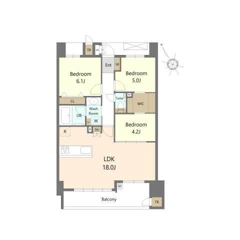 S-RESIDENCE愛宕SOUTHの間取り