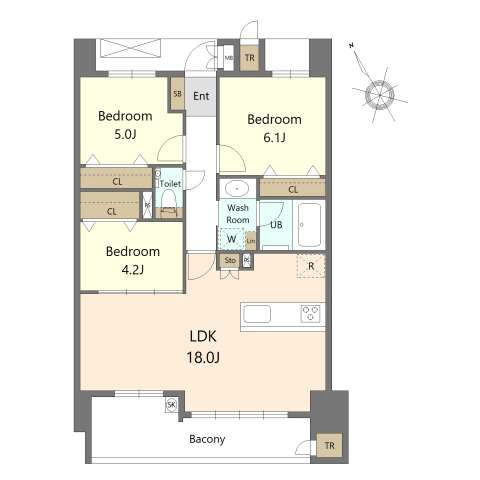 S-RESIDENCE愛宕SOUTHの間取り