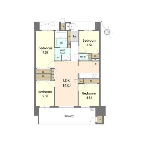 S-RESIDENCE愛宕SOUTHの間取り
