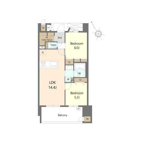 S-RESIDENCE愛宕SOUTHの間取り