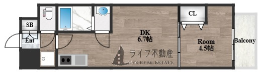 プレサンスOSAKA東成中本ハーヴィルの間取り