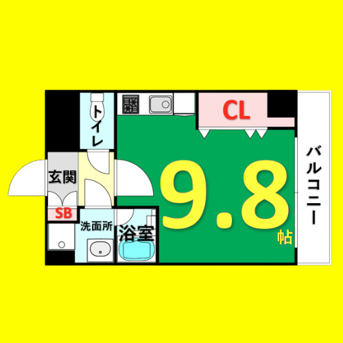 スカイコート松原　名古屋市賃貸　仲介手数料無料の間取り