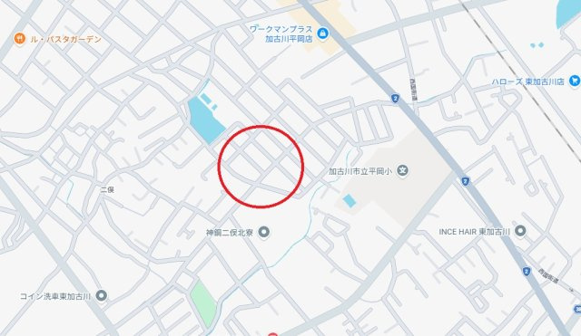 加古川市平岡町二俣　　　JR「東加古川駅」徒歩16分の地図