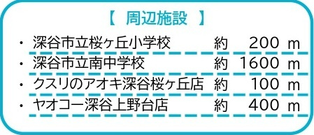 中古戸建　深谷市上野台303-2（リフォーム住宅）の周辺