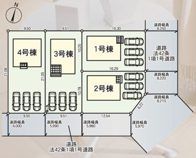 【区画図】 | Cradle garden　山形市松波第４　３号棟