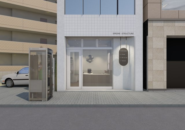 十三本町一棟貸しビルのエントランス
