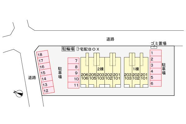 サンパーク１　　刈谷市近郊の賃貸はクラスホームの駐車場