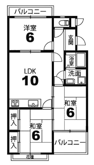 【間取り】 | エクセル友岡 | 専有面積60.46㎡