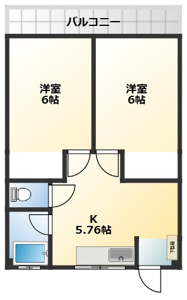 生活しやすい間取りの２Kです！単身者様はもちろん、おふたり様・小さいお子様がいらっしゃるファミリーにもおすすめです。