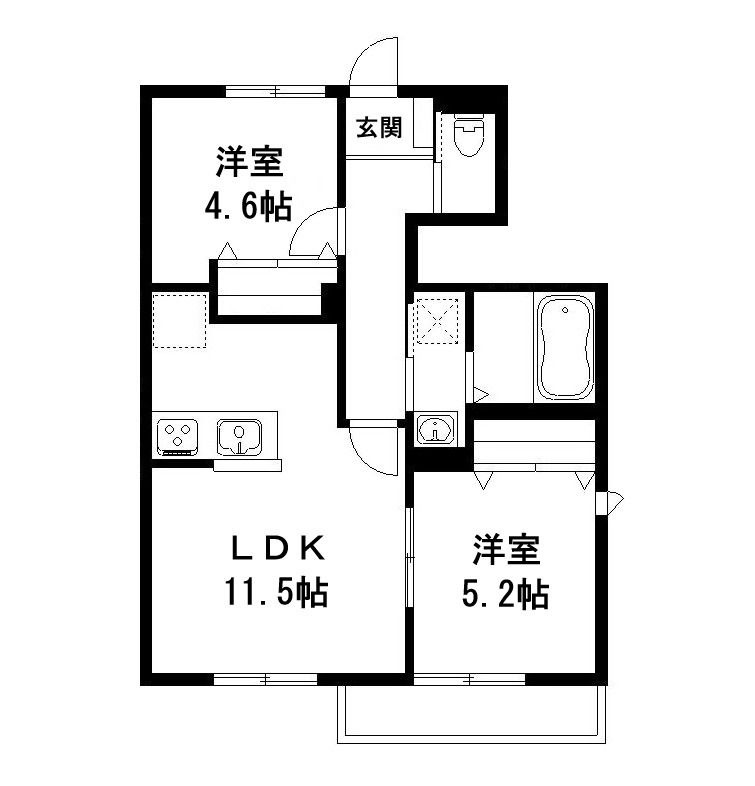 メゾン　ド　パルフェ　Ｂ棟の間取り