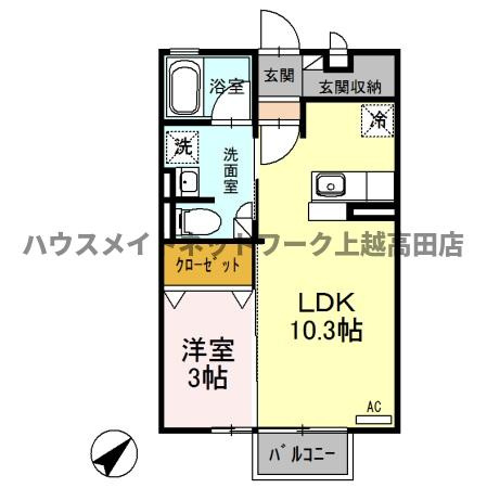Ａｚｎａｂｌｅ Ａの間取り|間取図