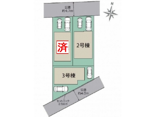 【区画図】 | 【仲介手数料０円】茅ヶ崎市東海岸南6丁目　新築一戸建て　全3棟 | 茅ヶ崎市東海岸南6丁目　新築一戸建て　全3棟
