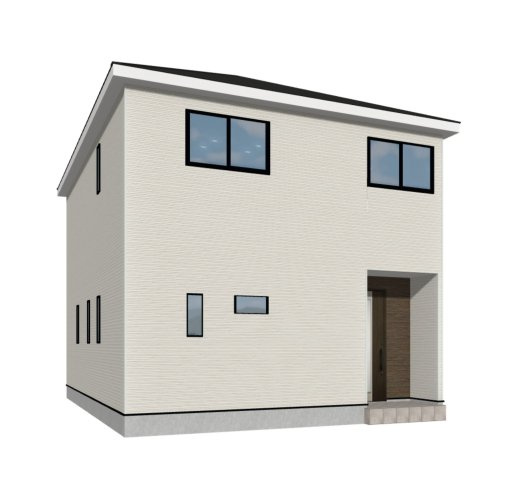 【外観パース】 | つくば市谷田部第24　新築戸建　3号棟 | 小学校まで徒歩5分！お子様の登下校も安心できる距離です♪