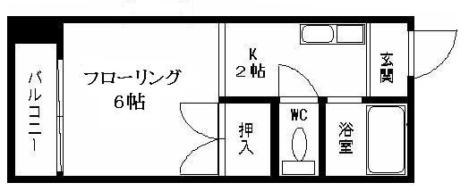 横浜市神奈川区三ツ沢下町のアパートの間取り