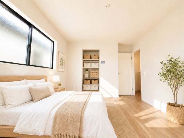 三郷市　戸ケ崎1丁目　新築戸建　全4棟の洋室|どんな家具にも合うシンプル内装　※家具をCGで加工しており、家具付き販売ではございません。