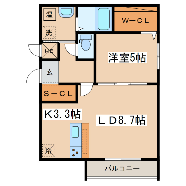 釧路市錦町２丁目の賃貸マンションの間取り